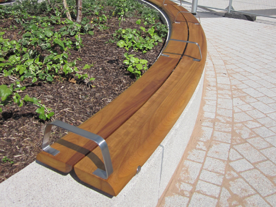 Curved Wall-Mounted Backless Basic Bench