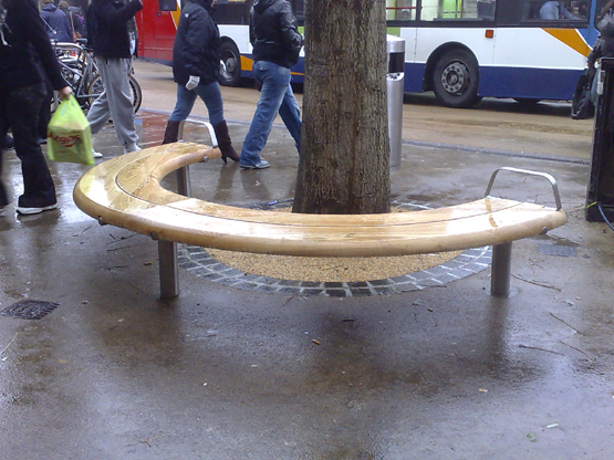 Curved Root-Fixed Backless Basic Bench