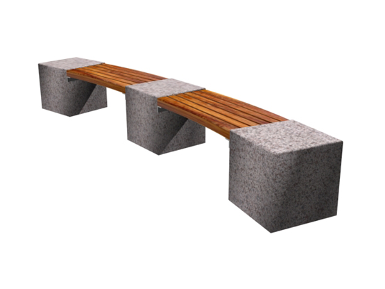 Curved Granite Bookend Bench